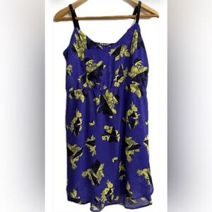 Volcom Purple and Yellow Floral Dress Sz M